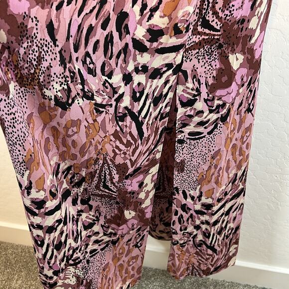 Laundry by Shelli Segal NWT One Shoulder Pink Animal Print Leopard Slip Dress 6 - Picture 9 of 12